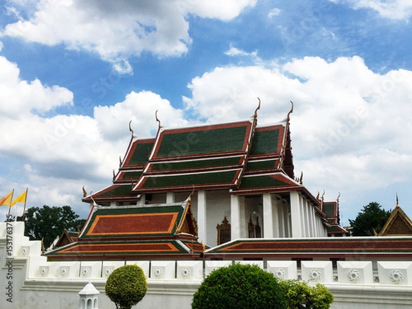 Fototapeta Wat Ratchanatdaram Worawihan Temple in Bangkok – Iconic Thai Buddhist Architecture with Loha Prasat