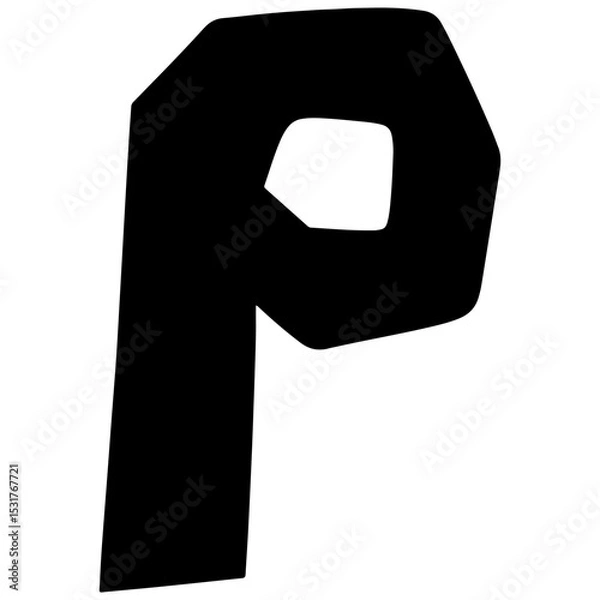 Obraz hand drawn vector typography of P