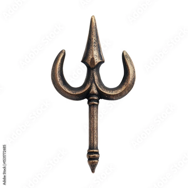 Fototapeta Ornate Bronze Trident Symbolizing Power and Strength in Design