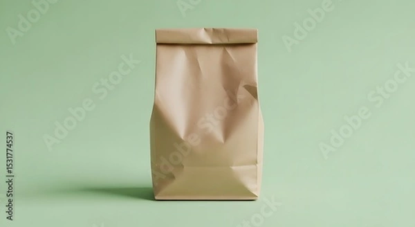 Obraz Crinkled Brown Paper Bag Mockup  Perfect for Branding and Packaging Design