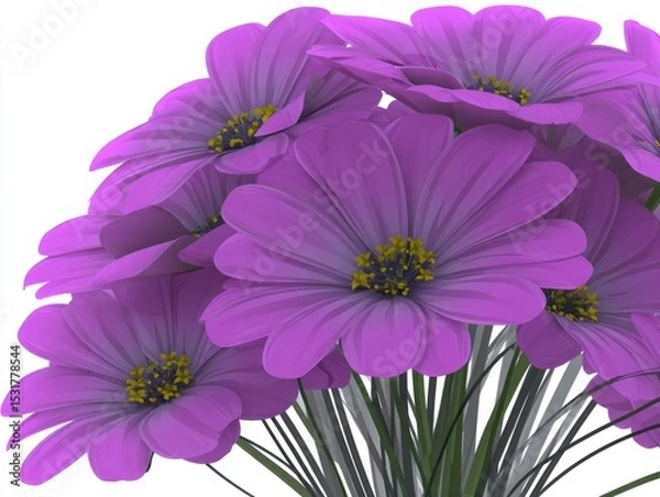 Obraz Close-up of a bunch of vibrant purple flowers