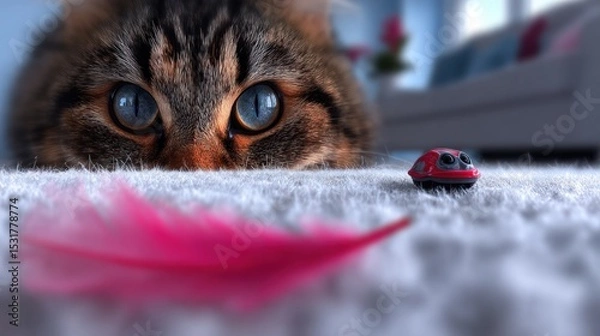 Obraz Close-up of a cat looking at a toy