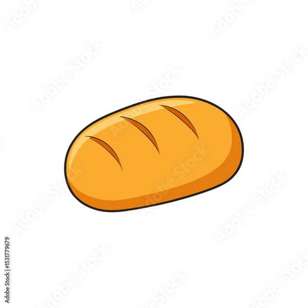 Fototapeta realistic loaf of bread on white background  