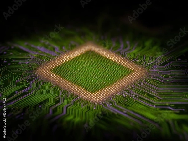 Obraz Close-up of a circuit board chip