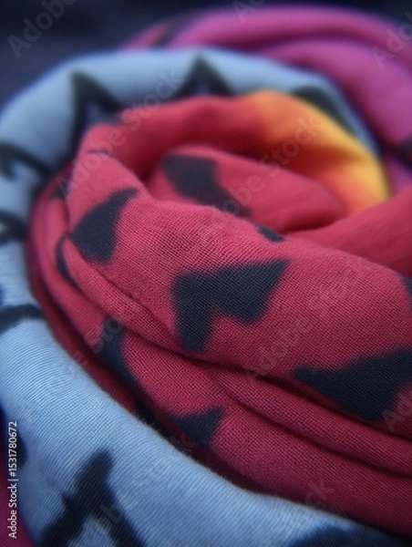 Obraz Close-up of a colorful fabric scarf