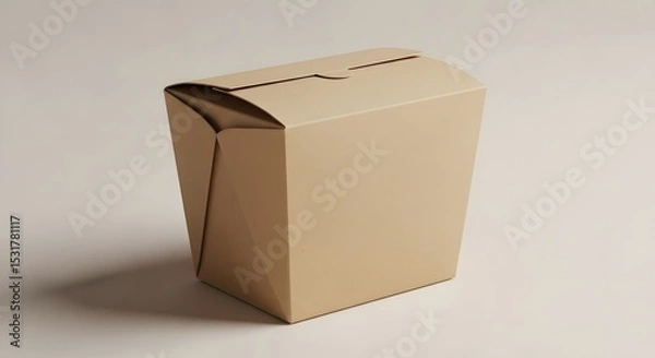 Obraz Blank Kraft Paper Food Takeout Container Mockup  Perfect for Restaurant Branding and Menu Design