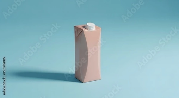 Obraz Minimalist Design of a Carton Packaging for Beverages, Smooth Curves and Clean Lines, Modern Packaging Design Concept
