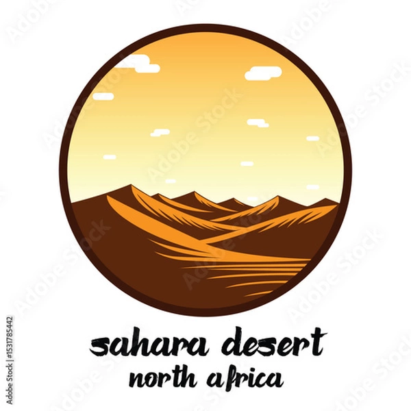 Obraz Circle Icon Sahara Desert.Vector illustration	
