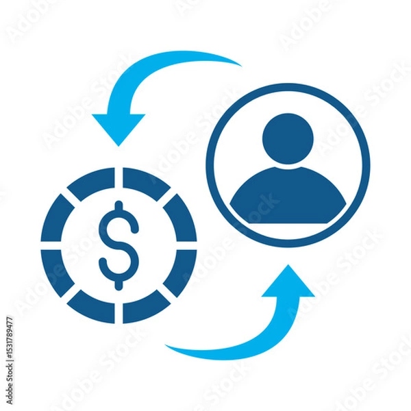 Fototapeta Return visitors icon for financial strategy