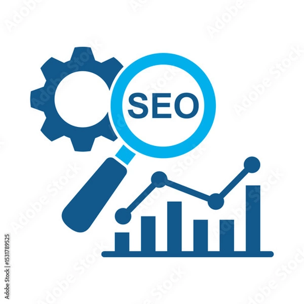 Fototapeta Search engine optimization icon for financial strategy