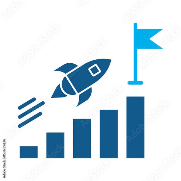 Fototapeta Business succsess icon for financial strategy