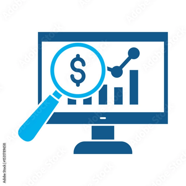Fototapeta Data analysis icon for financial strategy