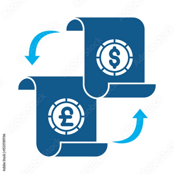 Fototapeta Exchange report icon for financial strategy