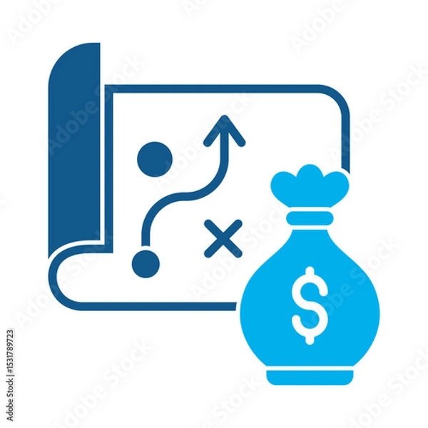 Fototapeta Financial tactic icon for financial strategy