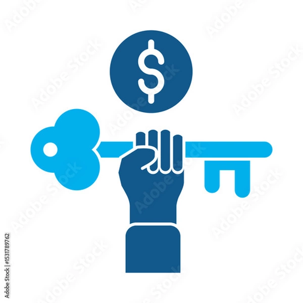 Fototapeta Key succes icon for financial strategy