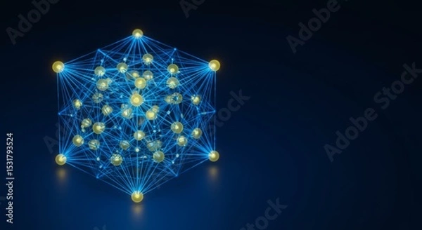 Fototapeta Abstract network cube