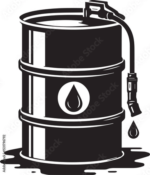 Fototapeta oil drum vector icon, oil drum vector illustration, drum silhouette vector icon