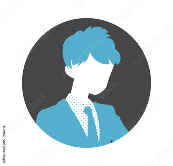 Obraz ビジネス系顔なし男性のモノトーンアイコン2