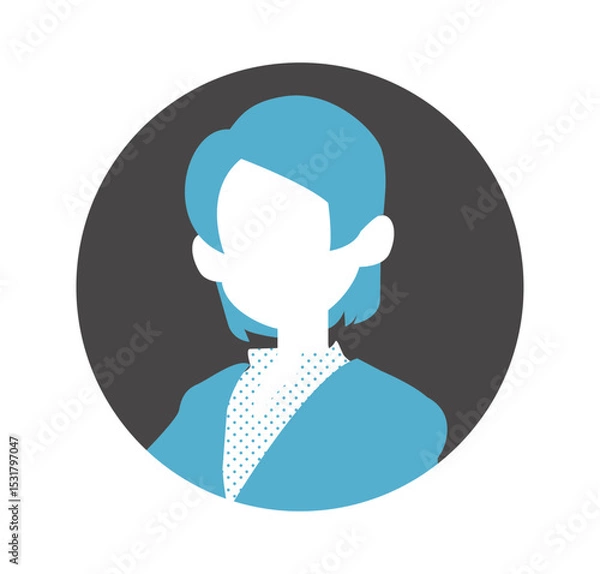 Obraz ビジネス系顔なし女性のモノトーンアイコン3