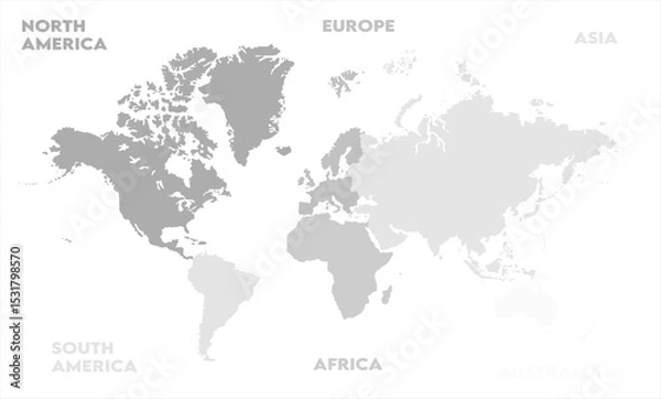 Fototapeta grayscale map-11,  world map, modern world map graphic, Countries Silhouettes Stock Illustrations, Vectors