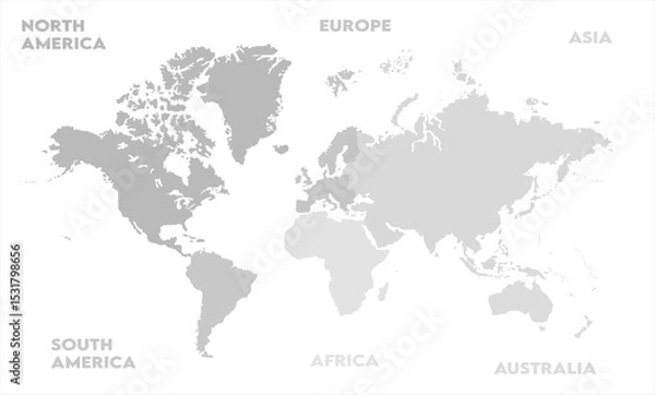 Fototapeta grayscale map-15,  world map, modern world map graphic, Countries Silhouettes Stock Illustrations, Vectors