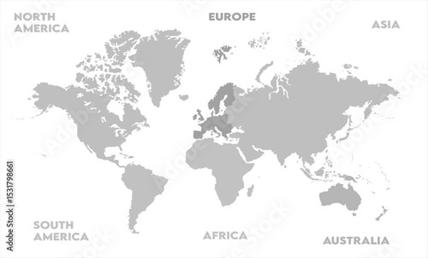 Fototapeta grayscale map-14,  world map, modern world map graphic, Countries Silhouettes Stock Illustrations, Vectors