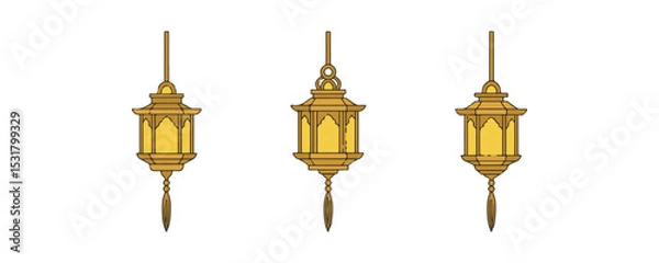 Obraz flat vector icon of religious festival asalha puja, Traditional Dharma Lantern, suitable for design and infographic applications
