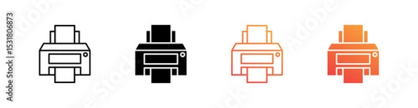 Obraz Printer Multiple Style Icon Set 