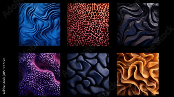 Fototapeta Intricate macro visuals of colorful organic textures and fluid patterns, captured in vibrant hues, showcasing an artistic and surreal impression that blends nature and abstract concepts.