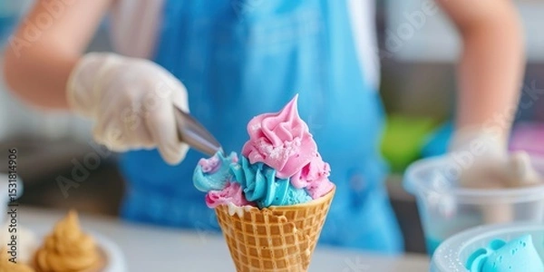 Fototapeta Ice Cream Creation: Scooping Colorful Delight