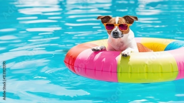 Fototapeta Canine Cool: Dog Days in the Pool