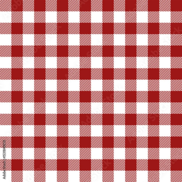 Obraz Fabric pattern, red and white checkered pattern, gift wrapping paper , seamless pattern 