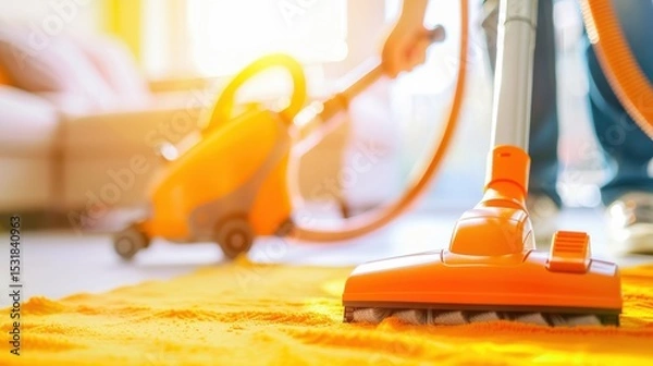Fototapeta Vacuuming for a Clean Home: Close-Up View