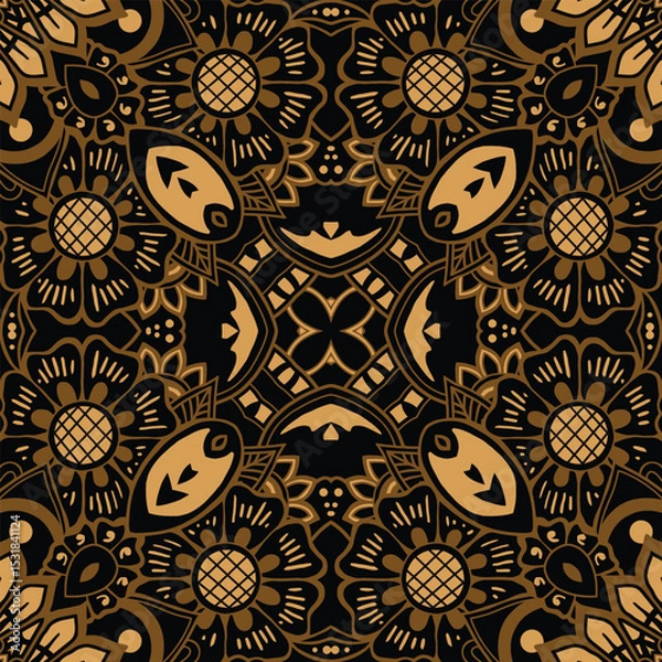 Obraz Elegant vector Javanese abstract batik pattern template for background