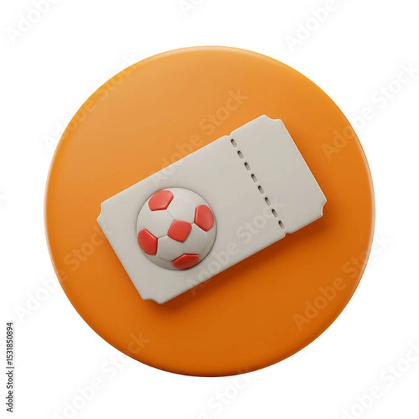 Obraz 3D Render Soccer Ticket Illustration