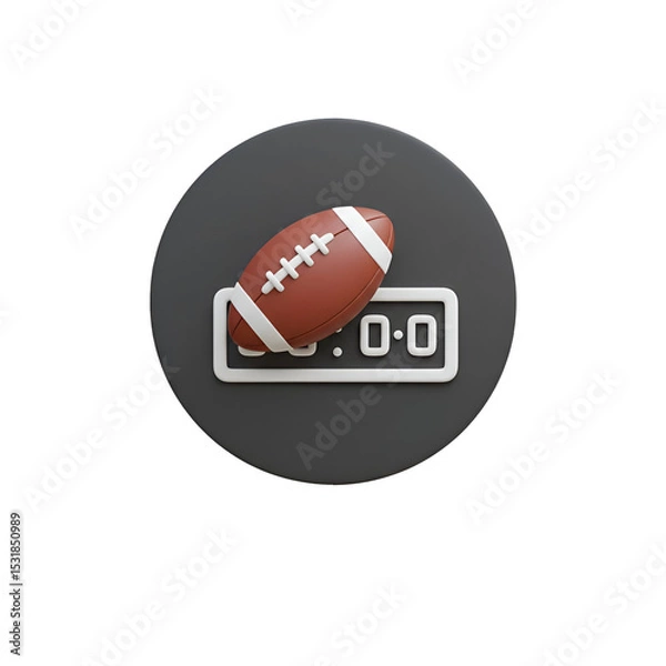 Obraz 3D Football Game Icon