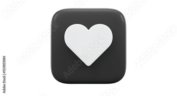 Obraz 3D Heart Icon Render