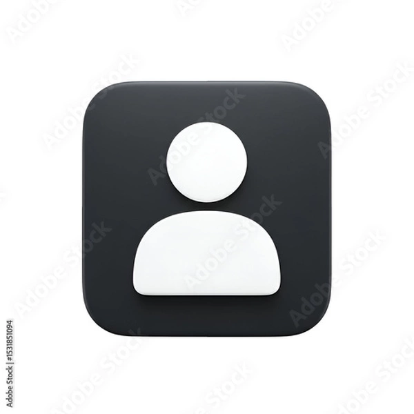 Obraz 3D User Icon Dark Mode