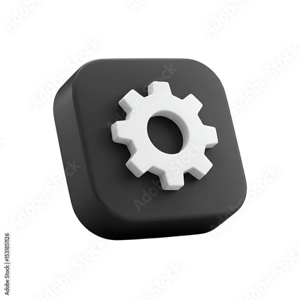 Obraz 3D Gear Icon Dark Background