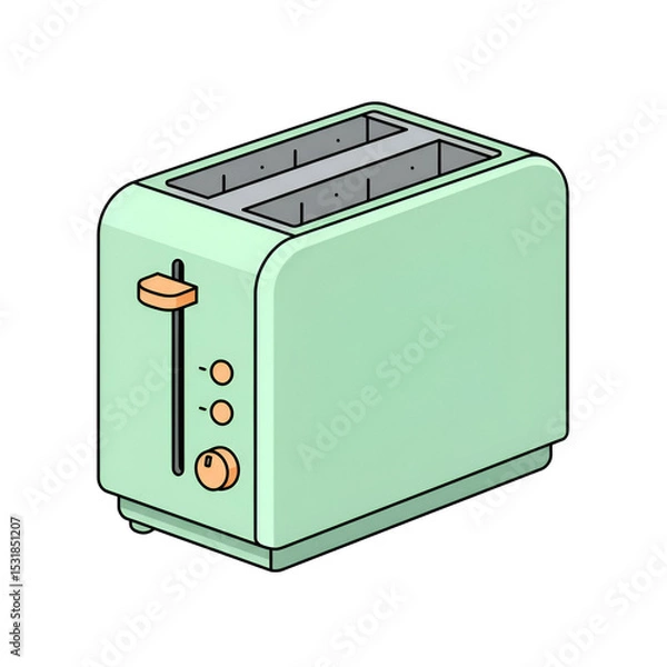 Obraz Mint Green Toaster Illustration