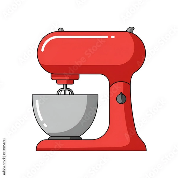 Obraz Red Stand Mixer Illustration