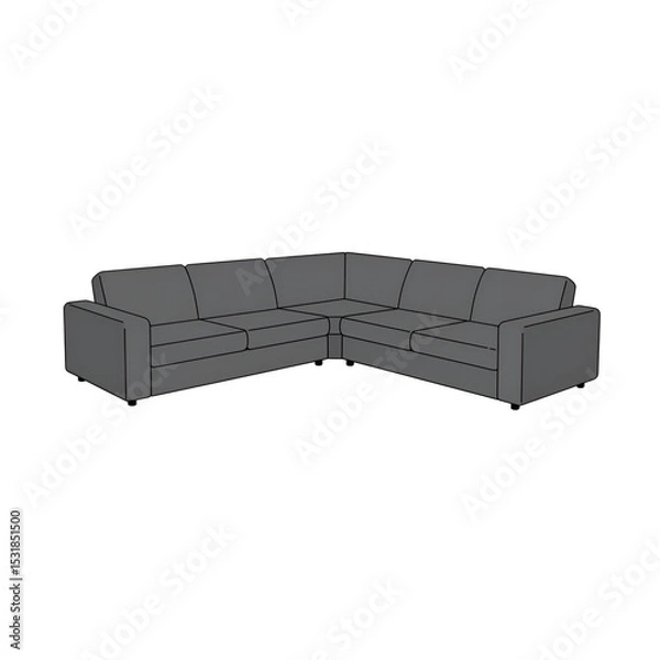 Obraz L-Shaped Sofa Illustration