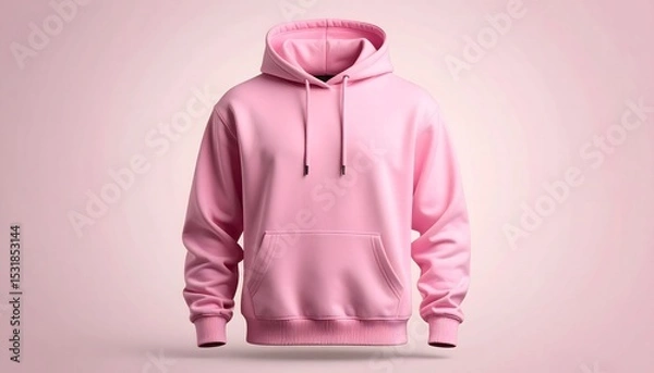 Fototapeta Stylish pink hoodie mockup, studio shot with gradient background