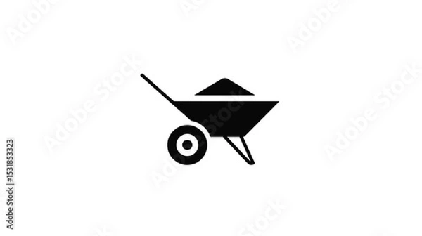Fototapeta Wheelbarrow Icon: Construction, Gardening, and Labor Symbol