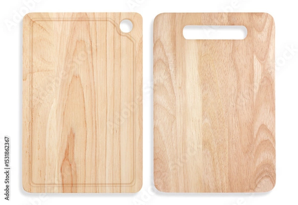 Fototapeta wood cutting two style board isolated on white background