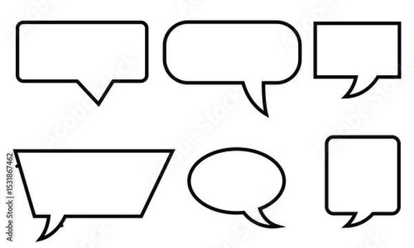 Obraz A collection of speech bubbles for dialogue and communication andset of speech bubbles