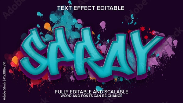 Obraz text effect editable urban graffiti vector