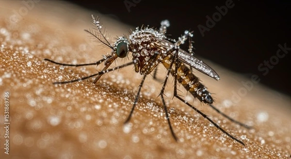 Fototapeta A mosquito is standing on a sandy surface
