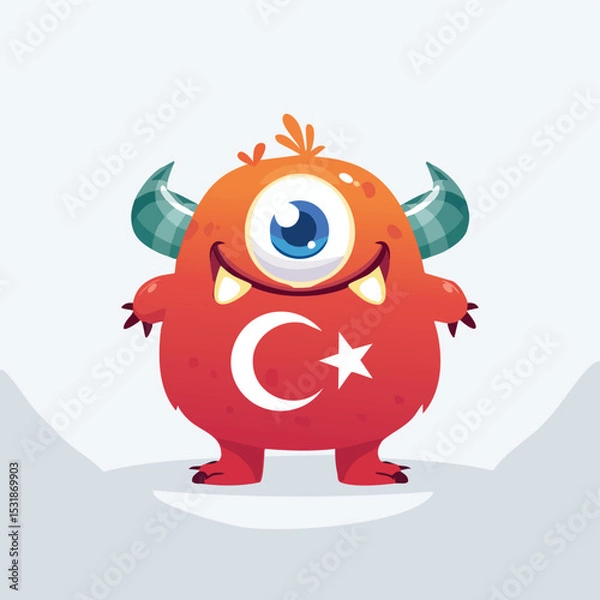 Fototapeta Turkey flag Flat-Style Vector Illustration with Balanced Composition