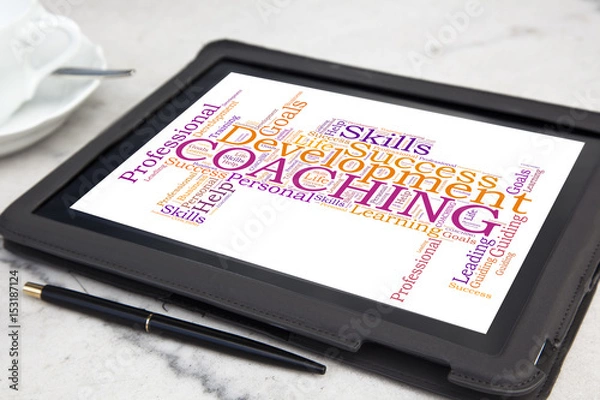 Obraz tablet with coaching word cloud